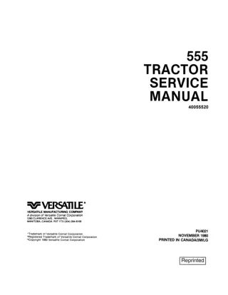 Ford Versatile 555 Tractor Service Repair Manual