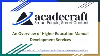 An Overview of Higher Education Manual Development Services