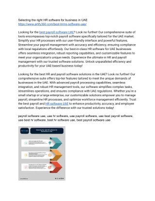 The Ultimate Payroll Experience: Best Software in UAE