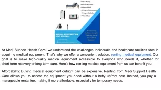 Medical Equipment on Rent