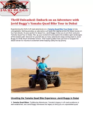 Embark-on-an Adventure with Javid Buggy's Yamaha Quad Bike Tour  Dubai