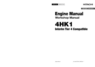 HITACHI 4HK1 INTERIM TIER 4 COMPATIBLE ENGINE Service Repair Manual
