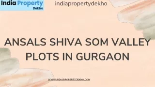 Ansals Shiva Som Valley Plots in gurgaon