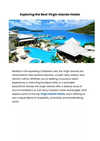 Exploring the Best Virgin Islands Hotels