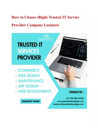 How to Choose Right Trusted IT Service Provider Company Lucknow