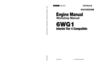 HITACHI 6WG1 INTERIM TIER 4 COMPATIBLE ENGINE Service Repair Manual