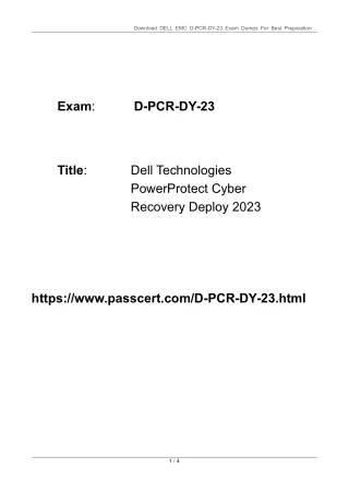 D-PCR-DY-23 Dell PowerProtect Cyber Recovery Deploy 2023 Exam Dumps