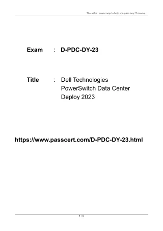 D-PDC-DY-23 Dell PowerSwitch Data Center Deploy 2023 Exam Dumps