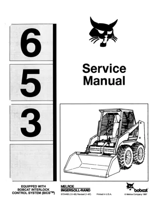 BOBCAT 653 SKID STEER LOADER Service Repair Manual