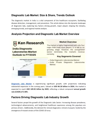 Diagnostic Lab Market_ Size & Share, Trends Outlook