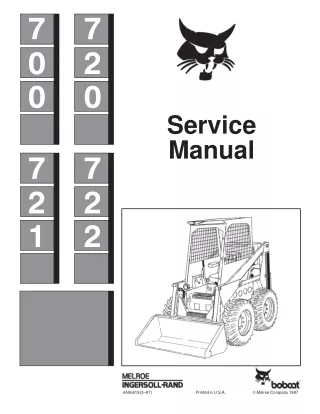 Bobcat 700 Skid Steer Loader Service Repair Manual