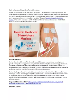 Market Trends and Innovations Reshape Gastric Electrical Stimulators Industry