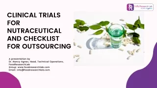 Clinical trials for nutraceutical and checklist for outsourcing