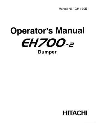 Hitachi EH700-2 Rigid Dump Truck operator’s manual