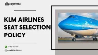 KLM Airlines Seat Selection