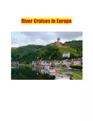 River Cruises In Europe