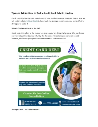 Tips and Tricks How to Tackle Credit Card Debt in London