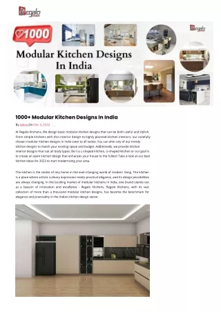 1000  Modular Kitchen Designs In India