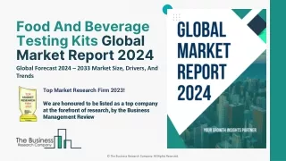 Food and Beverage Testing Kits Market Share, Growth Analysis, Key Trends by 2033
