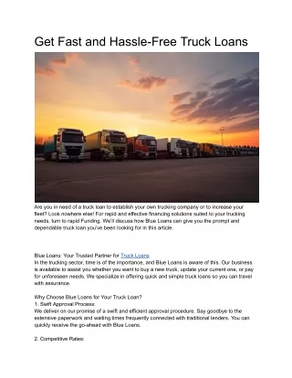 Truck Loan in Victoria