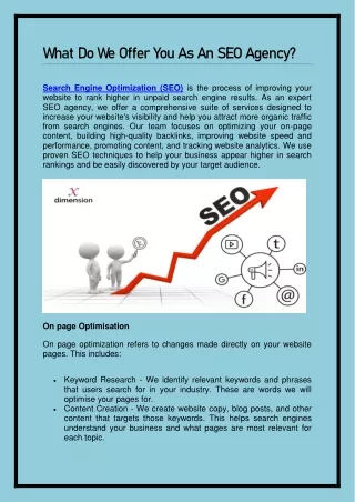 What Do We Offer You As An SEO Agency