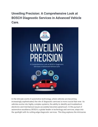 Unveiling Precision_ A Comprehensive Look at BOSCH Diagnostic Services in Advanced Vehicle Care.