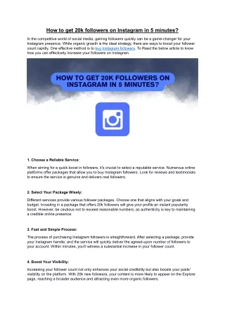 How to get 20k followers on Instagram in 5 minutes