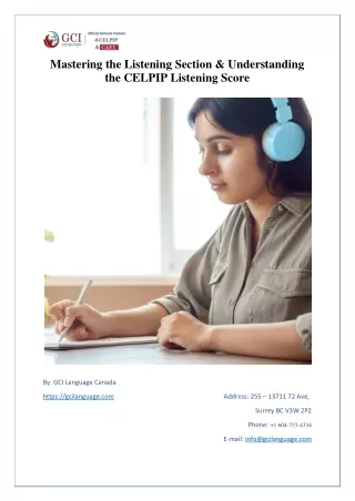 Mastering the Listening Section & Understanding the CELPIP Listening Score