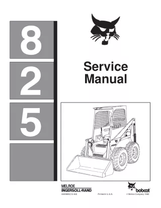 BOBCAT 825 SKID STEER LOADER Service Repair Manual