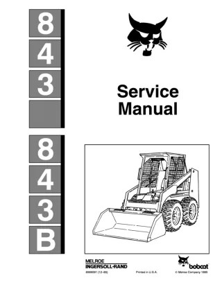 BOBCAT 843B SKID STEER LOADER Service Repair Manual