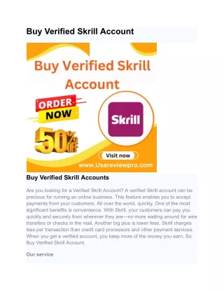 Buy Verified Skrill Account