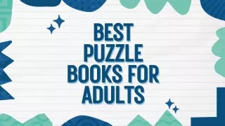 Best Puzzle Books For Adults