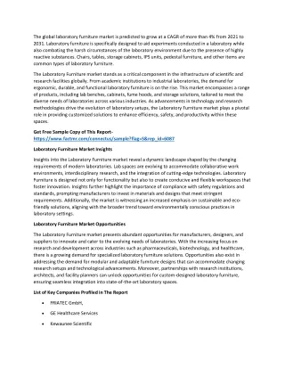 Laboratory Furniture Market