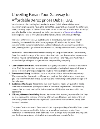 Xerox prices Dubai