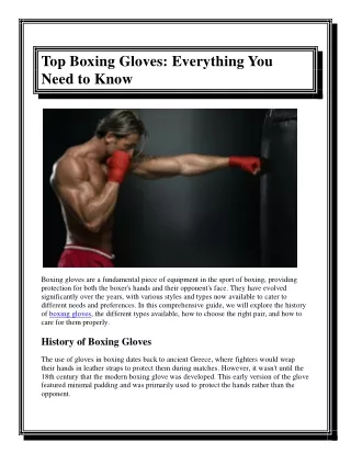 Top Boxing Gloves Everything You Need to Know