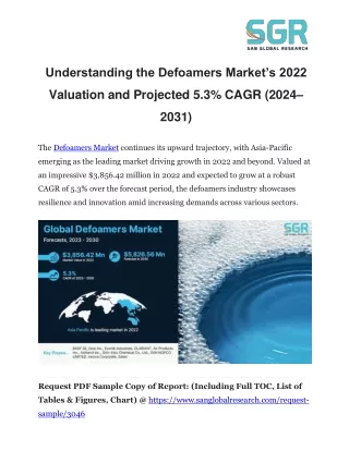 Understanding the Defoamers Market’s 2022 Valuation and Projected 5.3% CAGR (202