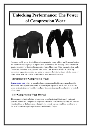 Unlocking Performance The Power of Compression Wear