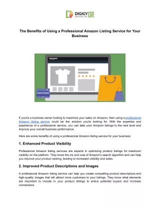 The Benefits of Using a Professional Amazon Listing Service for Your Business