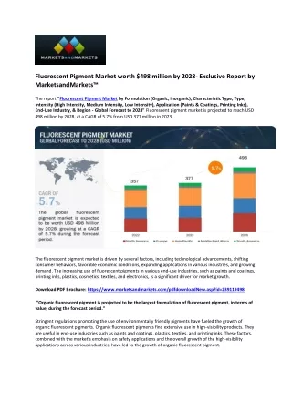 Fluorescent Pigment Market Size, Opportunities, Share, Industry Analysis