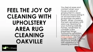 Feel The Joy Of Cleaning With Upholstery Area