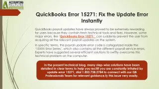 Best ever solution to tackle QuickBooks Error 15271