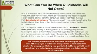 Best ever solution to tackle QuickBooks Will Not Open