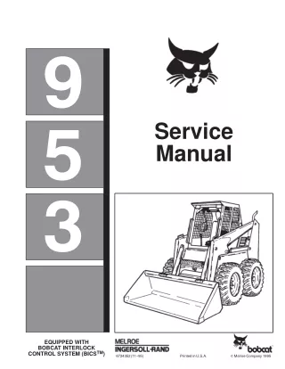 BOBCAT 953 SKID STEER LOADER Service Repair Manual