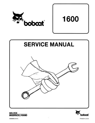 BOBCAT 1600 WHEEL LOADER Service Repair Manual