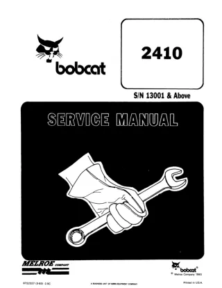 BOBCAT 2410 WHEEL LOADER Service Repair Manual SN 13001 & Above