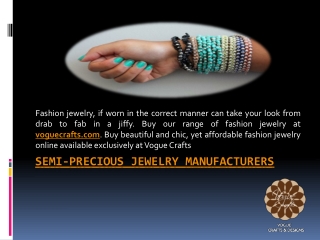 semi-precious jewelry manufacturers