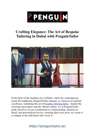 Exquisite Bespoke Tailoring in Dubai | Tailor-Made Elegance