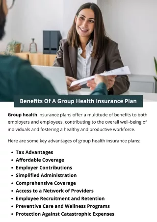 Benefits Of A Group Health Insurance Plan