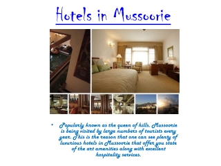Hotels in Mussoorie