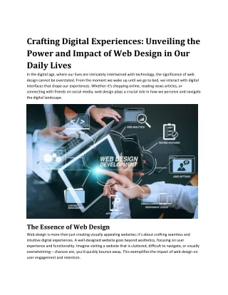 Crafting Digital Experiences